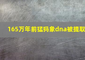 165万年前猛犸象dna被提取