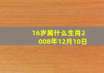 16岁属什么生肖2008年12月10日