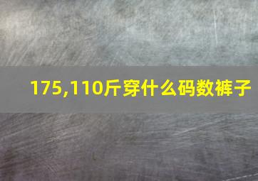 175,110斤穿什么码数裤子