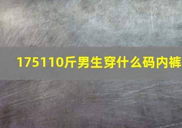 175110斤男生穿什么码内裤