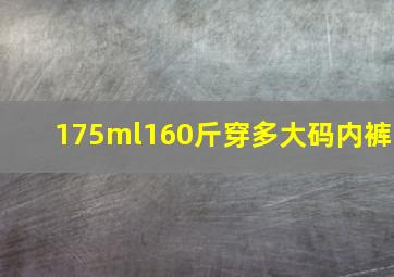 175ml160斤穿多大码内裤