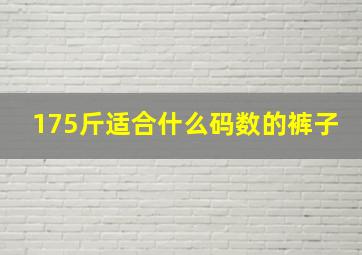 175斤适合什么码数的裤子