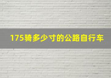 175骑多少寸的公路自行车