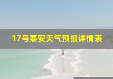 17号泰安天气预报详情表