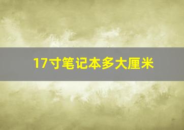 17寸笔记本多大厘米