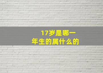 17岁是哪一年生的属什么的