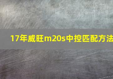 17年威旺m20s中控匹配方法