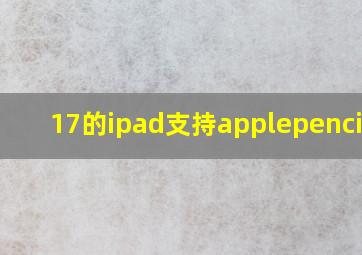 17的ipad支持applepencil吗