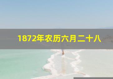 1872年农历六月二十八