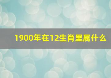 1900年在12生肖里属什么