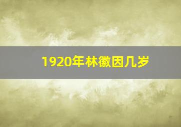 1920年林徽因几岁