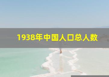 1938年中国人口总人数