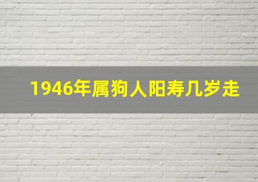 1946年属狗人阳寿几岁走