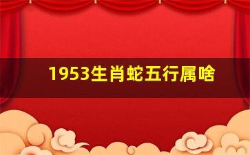 1953生肖蛇五行属啥