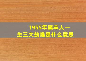 1955年属羊人一生三大劫难是什么意思