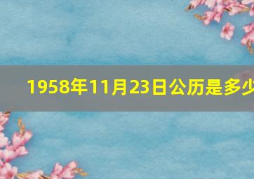 1958年11月23日公历是多少