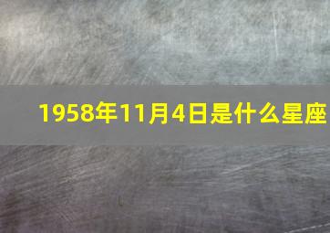 1958年11月4日是什么星座