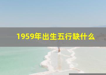 1959年出生五行缺什么