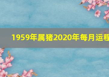 1959年属猪2020年每月运程