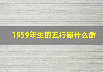 1959年生的五行属什么命