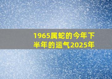 1965属蛇的今年下半年的运气2025年