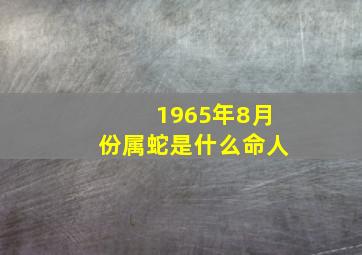 1965年8月份属蛇是什么命人