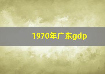 1970年广东gdp