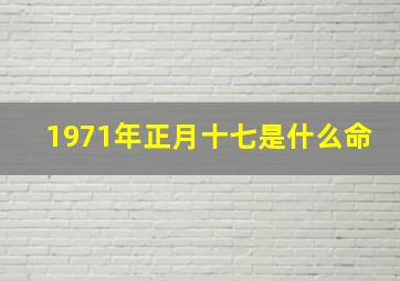 1971年正月十七是什么命