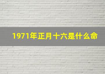 1971年正月十六是什么命