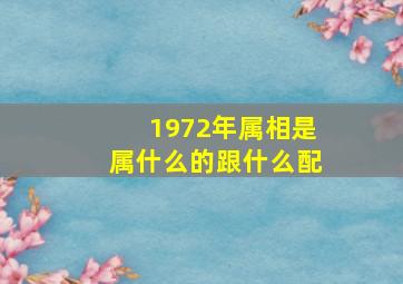 1972年属相是属什么的跟什么配