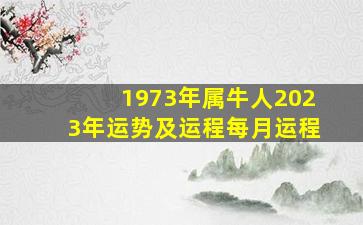 1973年属牛人2023年运势及运程每月运程