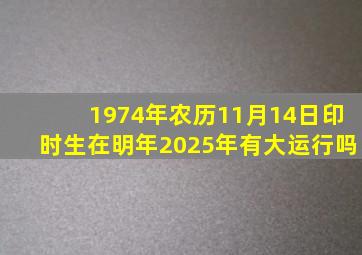 1974年农历11月14日印时生在明年2025年有大运行吗