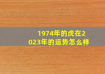 1974年的虎在2023年的运势怎么样