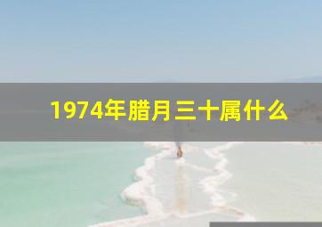 1974年腊月三十属什么