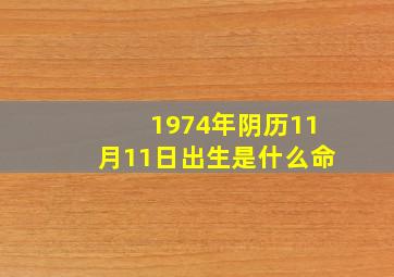 1974年阴历11月11日出生是什么命