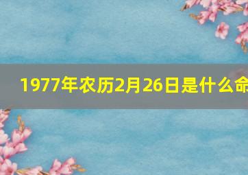 1977年农历2月26日是什么命