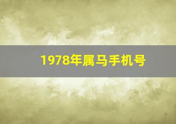 1978年属马手机号