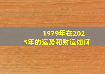 1979年在2023年的运势和财运如何