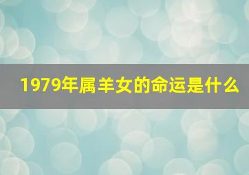 1979年属羊女的命运是什么