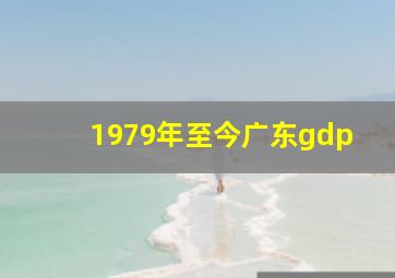 1979年至今广东gdp