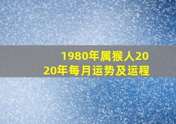 1980年属猴人2020年每月运势及运程