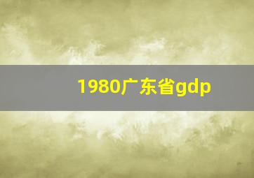 1980广东省gdp