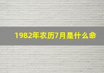 1982年农历7月是什么命