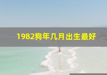 1982狗年几月出生最好