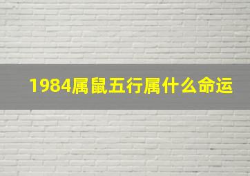 1984属鼠五行属什么命运