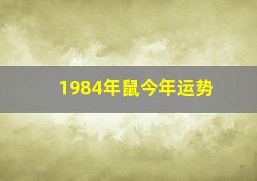 1984年鼠今年运势