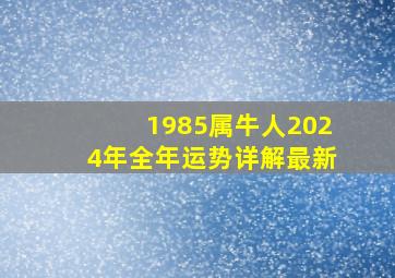 1985属牛人2024年全年运势详解最新