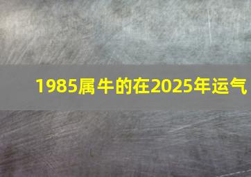 1985属牛的在2025年运气