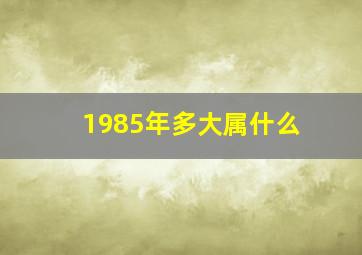 1985年多大属什么