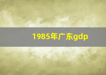 1985年广东gdp